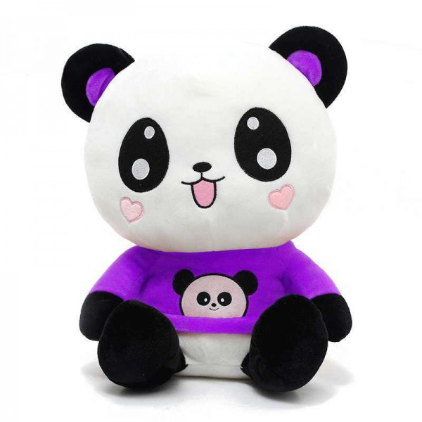 Cute Happy Panda wearing beautiful Purple Baby Panda T-shirt
